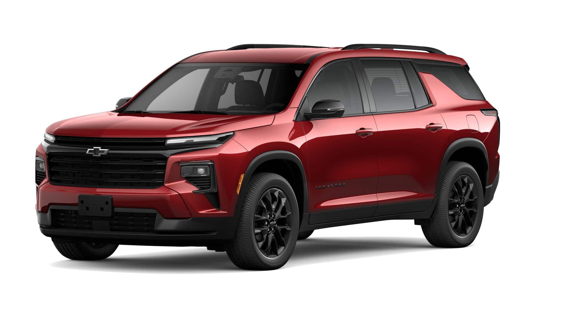 2026 Chevrolet Traverse LT in Radiant Red Tintcoat — front three-quarter view