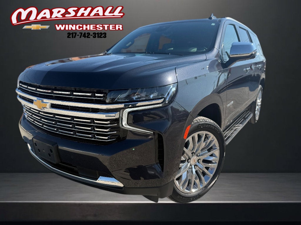 2023 Chevrolet Tahoe Premier in Dark Ash Metallic — front three-quarter view