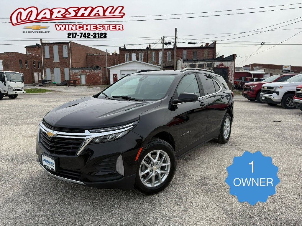 2022 Chevrolet Equinox LT in Mosaic Black Metallic — front three-quarter view